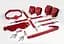 Набір Feral Feelings BDSM Kit 7 Red, наручники, поножі, конектор, маска, паддл, кляп, затискачі - мініатюра 1