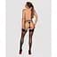 Гартери Obsessive A741 garter belt Black O/S, штучна шкіра - мініатюра 4