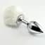 Анальна пробка Pompon Metal Plug Large 14 см (білий) - мініатюра 2