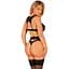 Комплект білизни Obsessive Donna Dream 3-pcs set XS/S Black, бюстгальтер, стрінги, пояс для панчіх - мініатюра 2