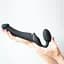 Безремневий страпон Strap-On-Me Vibrating Black M регульований з вібрацією та з пультом ДК діаметр 3.3 см - мініатюра 8