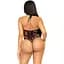 Мереживне тедді Leg Avenue Lace and net halter teddy One Size Black, глибокий виріз, халтер - мініатюра 2