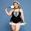 Костюм секс-покоївки JSY Гаряча Кері Plus Size Black - мініатюра 1