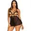 Сорочка бебі-дол з відкритими чашками Leg Avenue Lace and mesh Babydoll & panty Black M, стрінги - мініатюра 7