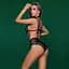 Комплект ажурної білизни JSY Фредеріка One Size, Black, бюстгальтер з чокером, асиметричні трусики - мініатюра 2