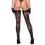 Панчохи Noir Handmade F243 Tulle stockings With patterned fLock embroidery - M - мініатюра 2