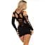Мінісукня Leg Avenue ShRedded cut-out Mini dress Black One Size - мініатюра 3