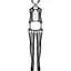 Бодістокінг Obsessive Bodystocking G313 S/M/L, шнурівка, геометричний декор - мініатюра 5