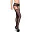 Сітчасті панчохи-стокінги з мереживним поясом Obsessive Garter stockings S307 S/M/L, чорні - мініатюра 1