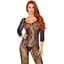 Бодістокінг Leg Avenue Swirl Lace Bodystocking One size Black ажурна тканина доступ - мініатюра 1