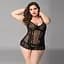 Мереживний корсет JSY Сексуальна Белла Plus Size Black, дрібна сітка, гіпюр, чашки з кісточками - мініатюра 2