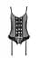 Корсет со шнуровкой Passion NESSY CORSet S/M black стринги с открытым доступом пажи для чулок - миниатюра 3