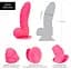 Ребристий фалоімітатор Addiction - Tom 7″ Dildo With Balls - Pink, віброкуля в подарунок - мініатюра 5
