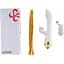 Вібратор-кролик з флогером Lockink Sevanda Whip Vibrating Massage Wand - White & Golden - мініатюра 8