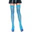 Неонові панчохи-сітка Leg Avenue Nylon Fishnet Thigh Highs Neon Blue, One Size - мініатюра 1
