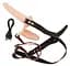 Подвійний страпон Vibrating Double Strap-On 15.7 см тілесний - мініатюра 3