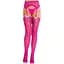 Колготки-панчохи Leg Avenue Heart Garterbelt Stockings One Size Magenta - мініатюра 4
