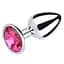Анальна пробка Fantasy Silver Butt Plug Diamond S 7 см (рожевий) - мініатюра 5