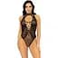 Leg Avenue Net and lace halter Bodysuit OS Black - мініатюра 1