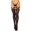 Панчохи Leg Avenue Thigh highs With garter top Black One Size - мініатюра 3