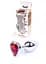Анальна пробка з кристалом Jewellery Silver Heart Plug 7х2.7 см (червоний) - мініатюра 2