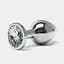 Сталева анальна пробка Buttplug з кристалом 6,4x2,3 см Сріблястий - мініатюра 2