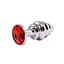 Анальна пробка Fantasy Silver Ribbed Butt Plug M 8 см (червоний) - мініатюра 2