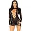 Безшовна міні-сукня Leg Avenue Long sleeve cut out mini dress One size Black - мініатюра 1