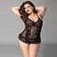 Мереживний корсет JSY Сексуальна Белла Plus Size Black, дрібна сітка, гіпюр, чашки з кісточками - мініатюра 1