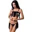 Комплект білизни Passion Exclusive KASSANDRA SET OpenBra Black L/XL: ліф з бахромою, трусики-спідн - мініатюра 1