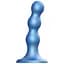 Насадка для страпону Strap-On-Me Dildo Plug Balls Blue Metallic M - мініатюра 1