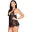 Сорочка бебі-дол Leg Avenue Floral lace Babydoll & stRing Black M - мініатюра 5