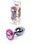 Металева анальна пробка з кристалом Boss Jewellery Dark Silver 7 см (рожевий) - мініатюра 2