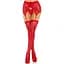 Панчохи Leg Avenue Leg Avenue Lace thigh highs & garterbelt Red One Size - мініатюра 5