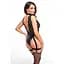 Боді Noir Handmade F297 Libido Deep-V Bodysuit With collar, pearl chain and garter - M - мініатюра 2
