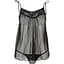 Сорочка прозора бебі дол Passion MELANIA CHEMISE Black L/XL, трусики, на тонких бретелях - мініатюра 3