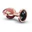 Металева анальна пробка Dorcel - Diamond Plug Rose Gold із прикрасою у вигляді кристалу M - мініатюра 1