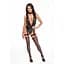 Боді Noir Handmade F297 Libido Deep-V Bodysuit With collar, pearl chain and garter - M - мініатюра 3