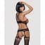 Бодістокінг Obsessive Bodystocking G313 S/M/L, шнурівка, геометричний декор - мініатюра 2