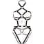 Портупея-тедді з екошкіри Leg Avenue Heart Ring harness teddy M Black, підвіска-сердечко, ланцюги - мініатюра 5