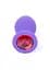 Силіконова анальна пробка з кристалом Boss Jewellery Purple Medium Red Diamond 8 см (червоний) - мініатюра 4