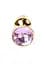 Металева анальна пробка з кристалом Boss Jewellery Gold Plug 7х2.7 см (рожевий) - мініатюра 3