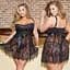 Еротичний пеньюар мереживний One Size (L-XL) сексуальна піжама прозорий пеньюар чорний - мініатюра 2