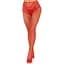Панчохи Leg Avenue Crotchless Net Tights With Heart Backseam Red One Size - мініатюра 1