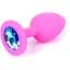 Силіконова анальна пробка Boss Of Toys Boss Series - Jewellery Pink Silicon Plug Medium Light Blue M, BS6400085, Рожевий / голубой - мініатюра 1