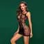 Сукня-сітка JSY 7957 з декольте Black One Size, велика сітка, флористичний декор, стрінги - мініатюра 2